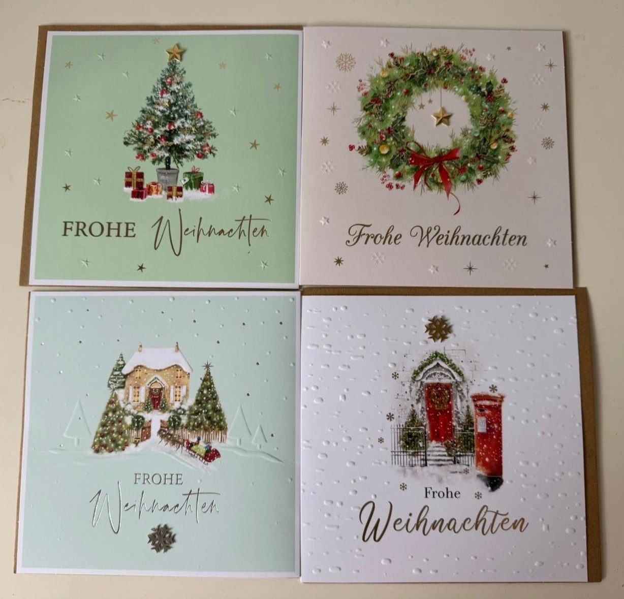 Handmade Christmas cards, Frohe Weihnachten