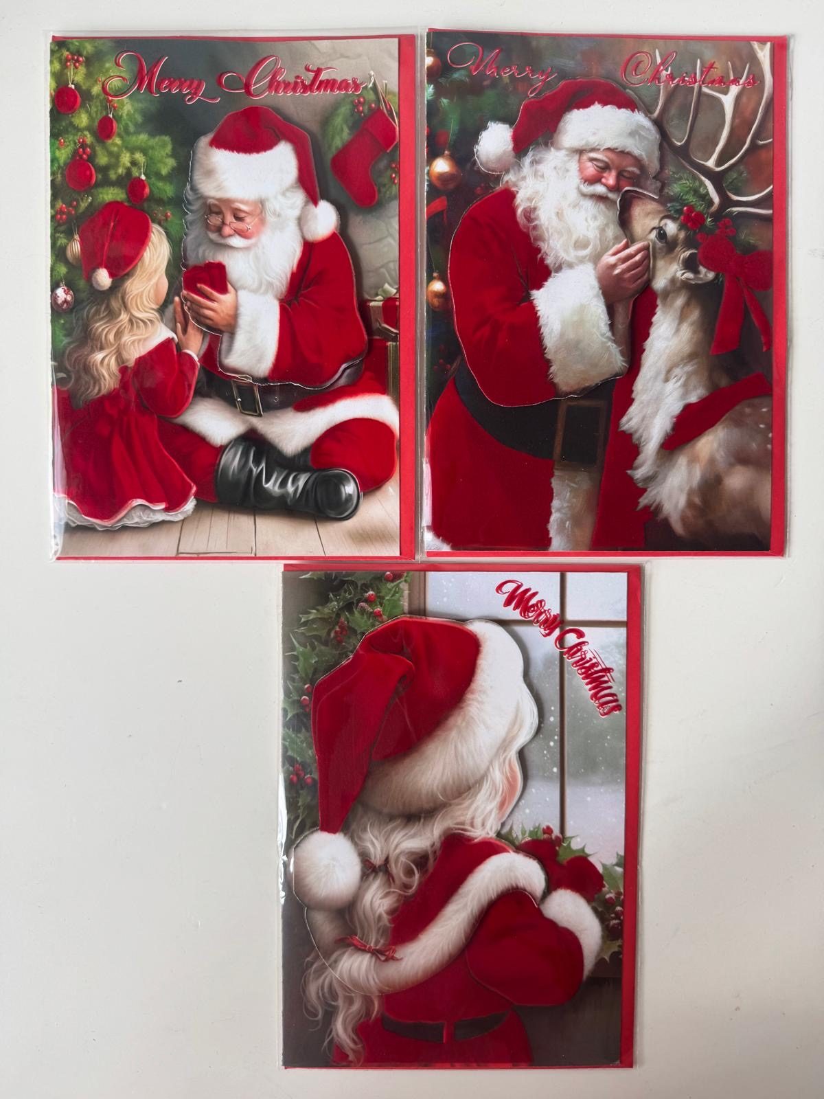 Handmade Christmas cards with Santa designs
