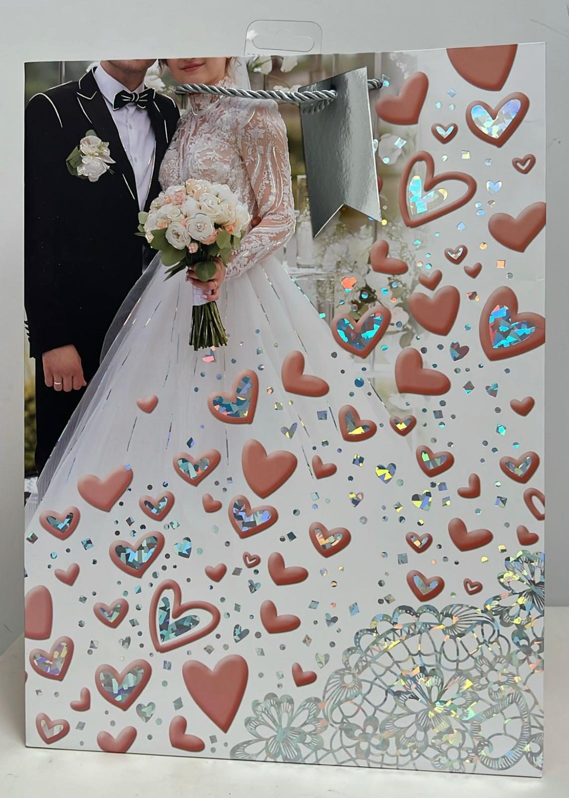 Wedding gift bag with heart design