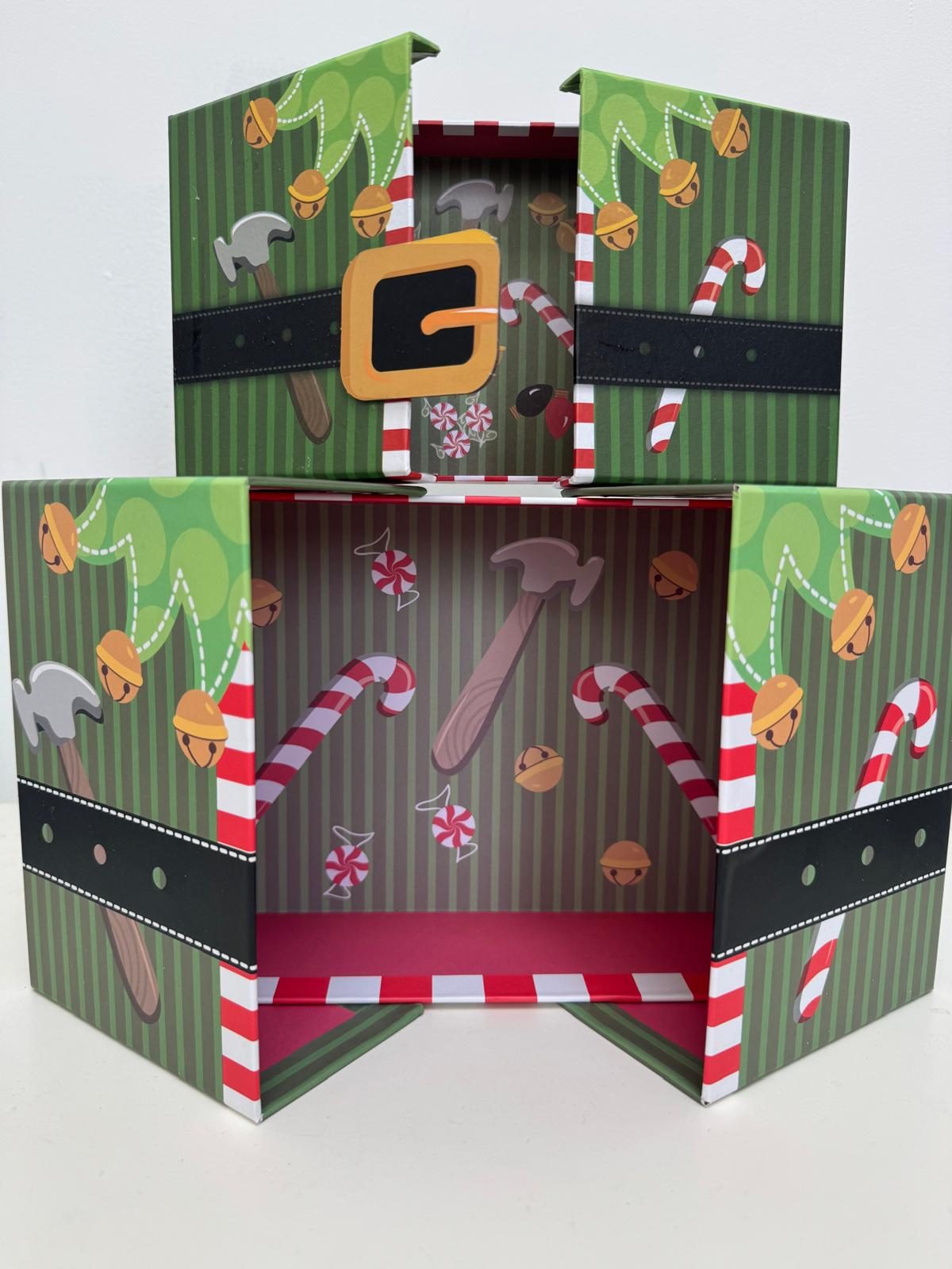 Novelty elf workshop Christmas gift box