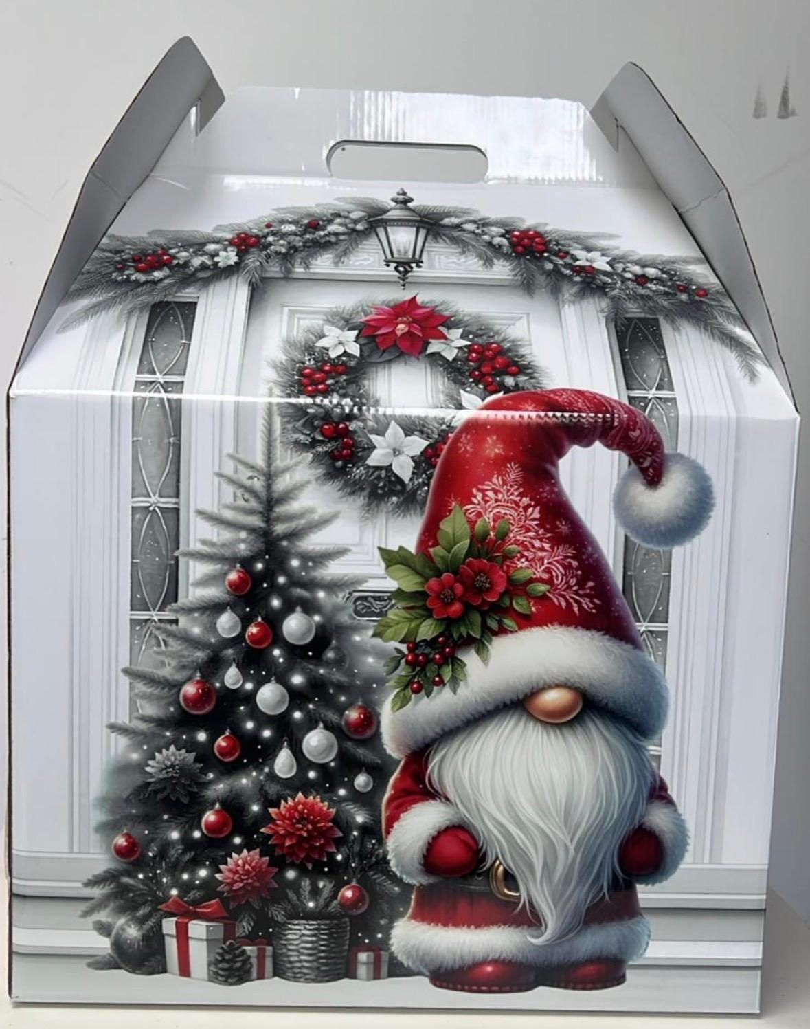 Woodland gnome design Christmas gable gift box