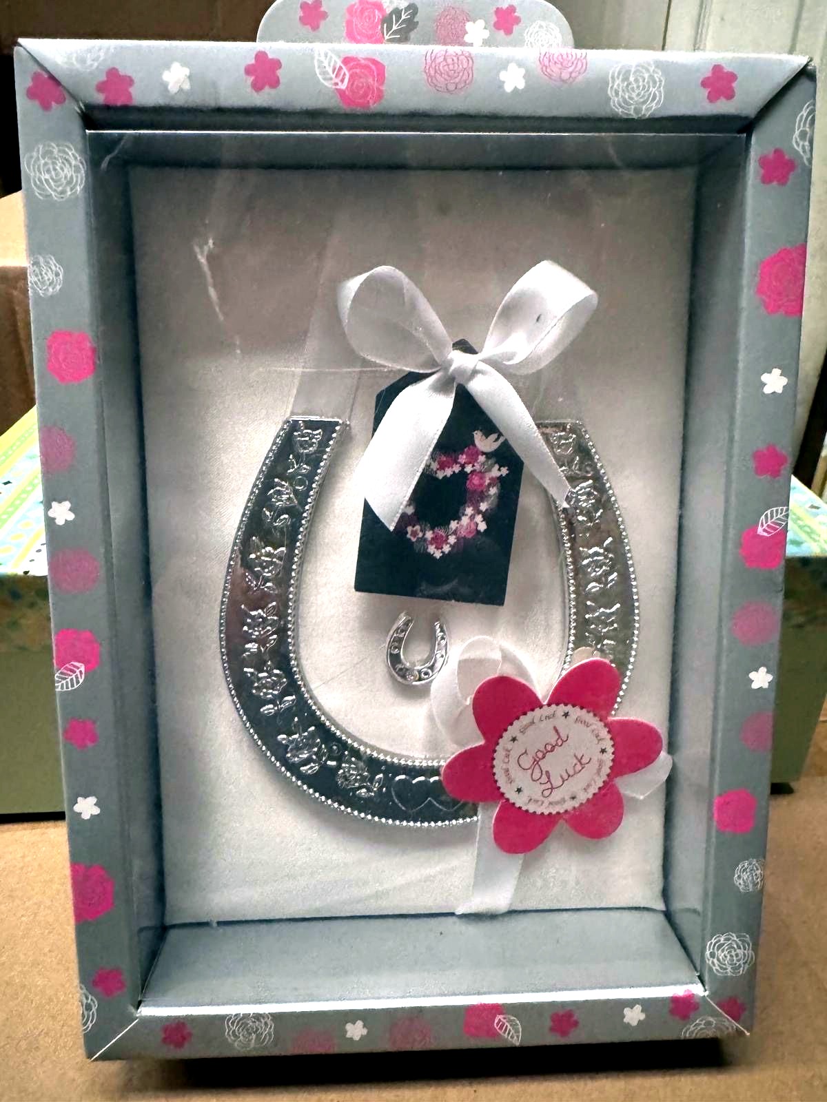 Good luck gift box with horseshoe charm