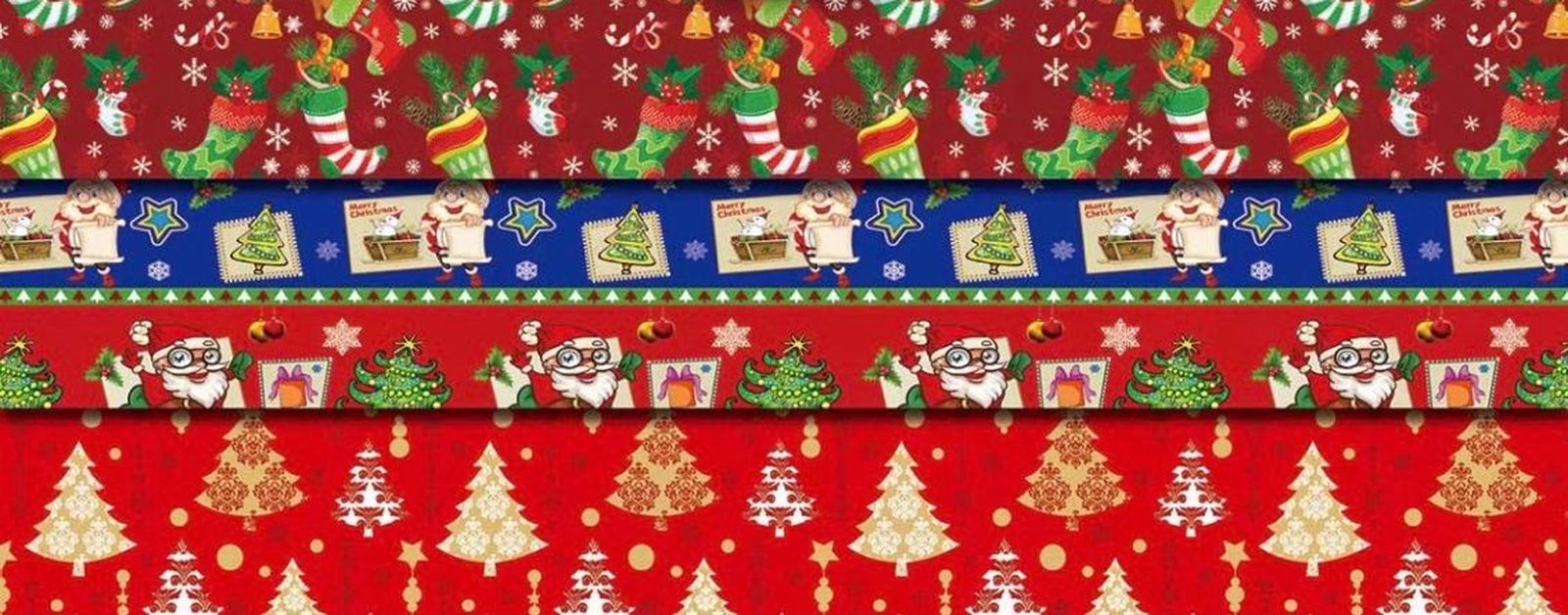 Range of Christmas wrapping paper patterns